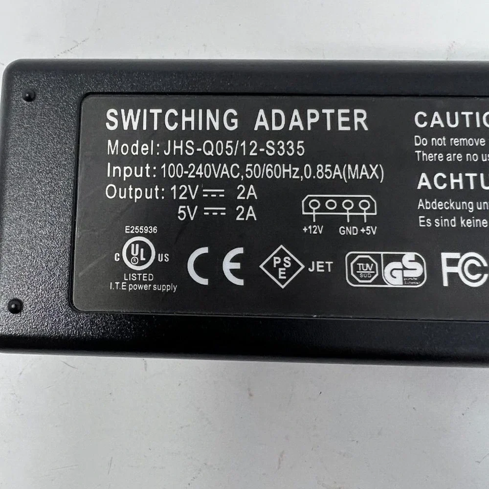 Switching Power Adapter JHS-Q05/12-S335 PW-712EC-J35 Output: 12v‎ 2a/5v 2a